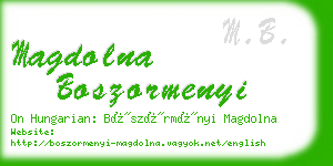 magdolna boszormenyi business card